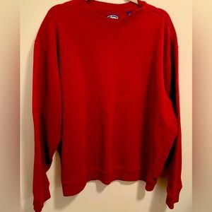 Callaway Men’s￼ Golf Sport Sweatshirt Red Ribbed Large Pullover Crew With Logo